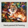 Arte de parede em tela contemporânea para cães Pintura de animais feita à mão Decoração de casa nova