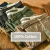 Mens Pants Autumn Winter Pure Cotton Men Cargo Korean Style Male Casual Loose Belt Mid Waist Slim Fit Pencil Trouser GAZ329 Z378 230614