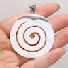 Pendant Necklaces Natural Shell Round Shape Mother Of Pearl Charms For Women Jewery Making DIY Necklace 45x45mm