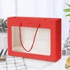 Emballage cadeau 10pcs transparent fenêtre sacs-cadeaux pour anniversaire fête de mariage cadeaux boîte emballage sac en papier personnalisé shopping sacs à main 230614