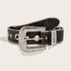 Belts Western Punk Rhinestones For Women High Quality Fashion Luxury Diamond Crystal Studded Belt Female Jeans Decoration