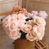 Flores Headsbunch Rose artificial seco 10 Bouquet Bride Holding Wedding Floral Acessórios da sala Decoração de casa PO APS 230613