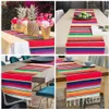 Runner Rainbow Table Runner Stripe Runners z Tassel Mexican Zabracz na przyjęcie weselne bawełniana flaga obrusowa 35x213cm 230613