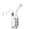 Wholesale Mini Protable 7 holes perc water Ash catcher bong pipe Percolator Glass tobacco dab rig Bongs with 14mm male smoking oil burner or dry herb bowl