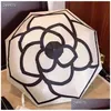 Parapluies Élégant Designer C Umbrellawork Logo Impression Convient Soleil Pluie Femmes Parasols Fille Idées Pliantes Avec Boîte Et Sac Drop De Dhura