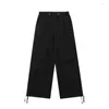 Pantalon homme HOUZHOU surdimensionné Cargo hommes Parachute travail pantalon large homme noir Vintage ample décontracté vert américain rue coton