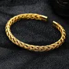 Bangle Stainless Steel Woven Mesh For Man Open Gold Colour Bangles Woman Bracelets Gift Jewelry Drop