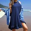 Robes décontractées 1 pièces robe haut mignon à volants avec poches tunique sans manches balançoire doux gilet de plage Style loisirs quotidien