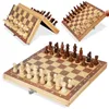 Chess Games Magnetic Wooden Folding Chess Set Felted Game Board 24cm*24cm Interior Storage Adult Kids Gift Family Game Chess Board 230613