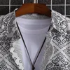 남성용 T 셔츠 캐주얼 남성용 라펠 셔츠 성격 성격 페이즐리 디지털 프린트 짧은 슬리브 한국 패션 비즈니스 아트 3D