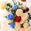 Dekorativa blommor 5st Simulation 3 Heads Peony Silk Flower Buquets Wedding Scene Decoration Props Fake Roses Branch Home