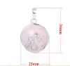 Mignon cristal Double chat jouer Double face pendentif collier pierre naturelle lune Couple bijoux cadeau femme Animal collier