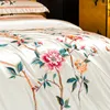 Sängkläder sätter 1200 ton egyptisk bomullspion broderi premium lyxig täcke täcke set ultra mjuk däck lakan kudde skam