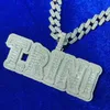 Charms Bubble Letter Custom Name Halsband för män Personlig hänge baguette Iced Out Charms Hip Hop Fashion Jewelry Trend 230613