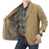 Men's Jackets Spring Autumn Casual Blazer Jacket Men Business Luxury Cotton Washed Suit Coat Slim Fit Military Army Outwear Size M-5XL