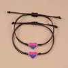 Bracelets Love Heart Braided Bracelet For Gay Lesbian Hand-woven Adjustable Friendship Jewelry Gifts R230614