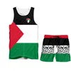 Chándales para hombre Ogkb Traje para hombres Conjuntos casuales de 2 piezas Camisa y pantalones cortos 3D Palestina libre Impreso Bufanda Chica Chándal de verano al por mayor PKE3