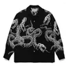 Men's Casual Shirts Tokyo Keel Coiled Snake WACKO MARIA Shirt Men Women Single Breasted Lapel Long Sleeve