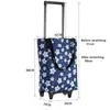 Resväskor Portable Folding Shopping Bag Women's Big Pull Cart Påsar för arrangör Köp grönsaker Trolley på hjulen på marknaden