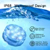 IP68 waterdichte onderdompelbare led-verlichting ingebouwde 10 led-kralen met 24 toetsen afstandsbediening 16 kleur veranderende onderwaternachtlamp theelichtvaas feest bruiloft i0614