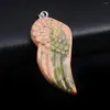 Pendant Necklaces Natural Stone Pendants Feather Shape Rose Red Agates Crystal For Jewelry Making Diy Women Earring Party Gifts