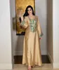 Ethnic Clothing Abaya For Women Dubai Turkey Middle East Robe Golden Sequin Dress Jalabiya Moroccan Arab Elegant