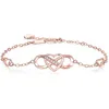 S925 Silver Bracelet Double Heart 8-character Heart Bracelet Infinity Brace