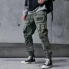 Calças masculinas cargo cargo com vários bolsos táticas de rua até o tornozelo para corrida 2023 moda moletom streetwear