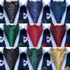 Bow Ties Erkekler Vintage Mavi Kırmızı Yeşil Paisley Ekose Düğün Resmi Cravat Ascot Scrunch Kendinden İngiliz Tarzı Beyefendi İpek Kravat Di331D