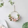 Decorative Flowers Floral Hoop Wreath On The Door Wedding Decoration Spring Wreaths Garlands Wall Hanging Christmas Farmhouse Boho Home