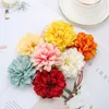 Dried Flowers 10Pcs Artificial Flower Silk Dahlia Heads For Home Decor Wall Wedding Wreath Crafts Gift Box Fake