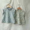 Koszule dla dzieci jelenie Jonmi Summer Toddlers Kids Floral Printed Sleveled Shirts Ruche kamizelki