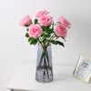 Decorative Flowers Artificial Moisturizing Texture Rose Latex Simulation Flower Wedding Living Room Dining Table TV Cabinet Decor Fake Roses