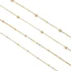 Bead Chains for Diy Necklace Bracelet 1 meter/pc Jewelry Making Supplies Kits 18k Gold Plated for Adults Materials Accessories Findings & Components