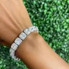 Link Armbanden 2023 Zomer Aangekomen Iced Out Bling Vierkante Zirconia Cz Cluster Tennisketting Hip Hop Armband Sieraden Cadeau Voor Vrouwen Mannen