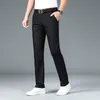 Heren Broek Hoge Kwaliteit Luxe Rechte Pak Mannen Bamboevezel Designer Lente Zomer Elegante Toevallige Lange Formele Broek Mannelijke 230614