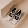 Zapatos de vestir plataforma tacón grueso tacón alto para mujer primavera 2023 individual con hebilla recta cabeza cuadrada Mary Jane