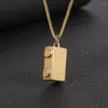 Anhänger Halsketten Hip Hop Edelstahl Ziegel Bausteine Halskette Schmuck Street Dance Männer Geschenk für Ihn mit Kette