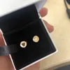 Runde Ohrstecker mit goldenem Herz für Pandora, modische Hochzeit, Party, Schmuck, Designer-Ohrring-Set für Frauen und Mädchen. Hochwertige goldene Ohrringe mit Originalverpackung