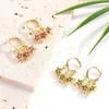 Colorful Star Dangle Earrings High Quality 18K Gold Plated Small Hoop Earring Fashion Jewelry For Women Fine Party Gifts