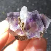 Decorative Figurines 21.1gNatural Purple Fluorite And Crystal Mineral Stone Home Decoration Ring Vein Healing Geological Teaching Specimen