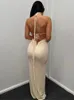 Casual Dresses Women Sexy Backless Bandage Strap Bodycon White Maxi Dress Party Vacation Prom Evening Summer Long