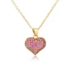 Klassisk design Kvinnor Style Micro Pave Heart Necklace Jewelry for Gift