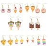 Charme gâteau Pizza boucles d'oreilles crème glacée beignets goutte suspendus pour femmes enfants cadeau d'anniversaire balancent livraison Smtoh