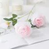 Têtes de fleurs séchées pivoines en soie, Bouquet de roses artificielles à longues branches, haute qualité, décoration de Table de mariage et de maison, arrangement de fausses fleurs