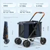 Hond Auto Stoelhoezen Opvouwbare Ademende Huisdier Wandelwagen Voor Grote Gevouwen Trolley Grote Ruimte Winkelwagen 30 kg Lager Twee Ingangen Benodigdheden Drager