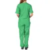 Women's Two Piece Pants Women Scrub Sets Shorts Sleeve Pocket T-shirts Pants 2 Piece Men Loose Nursing Uniforms Beauty Salon Workwear Overalls Plus Size 230613