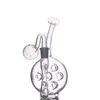 Mini protable por atacado 7 orifícios Perc apanhador de cinzas de água Bong Pipe Percolator Glass Tobacco Dab Rig Bongs com queimador de óleo de 14 mm fumando ou tigela de ervas secas
