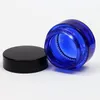 20g 30g 50g Cosmetic Jar Blue Glass Jar Cosmetic Lip Balm Cream Jars Round Glass Bottle with inner PP Liners Pmfho