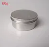 Livraison gratuite en gros 50 x 60g pot en aluminium, pot en métal pour gel de poudre crème utiliser 2 oz bouteilles cosmétiques contenant en aluminium Top